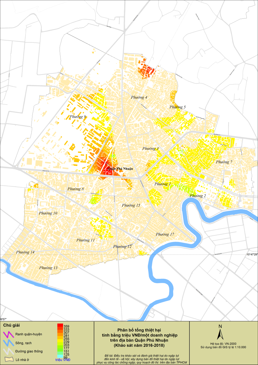 Điều tra khảo sát và đánh giá thiệt hại do ngập lụt đến kinh tế - xã hội; xây dựng bản đồ thiệt hại do ngập lụt phục vụ công tác chống ngập, quy hoạch đô thị trên địa bàn Thành phố Hồ Chí Minh.